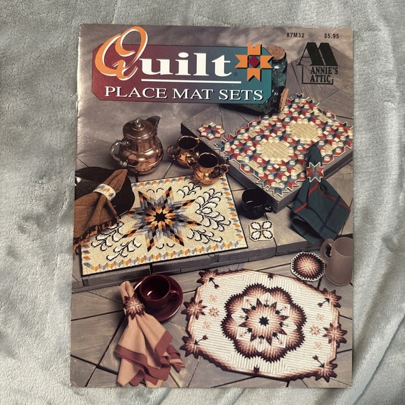 Vintage Annie's Attic Quilt Place Mat Sets, Good Books - Picture 1 of 3
